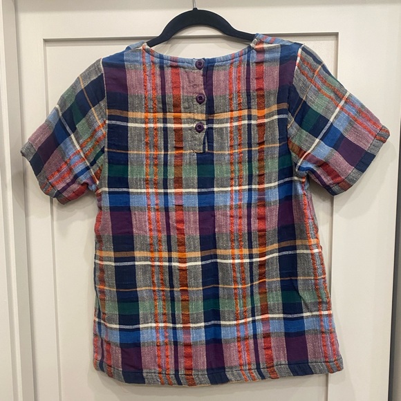 Ace & Jig Pocket Button Back Top in Multi Plaid Small - Picture 2 of 9